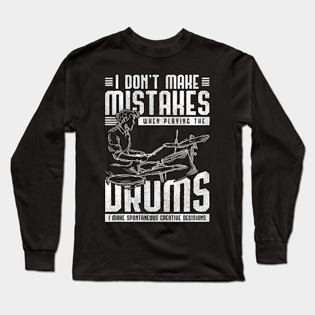 Funny Drums Gift Drummer Percussion Long Sleeve T-Shirt by shirtsyoulike